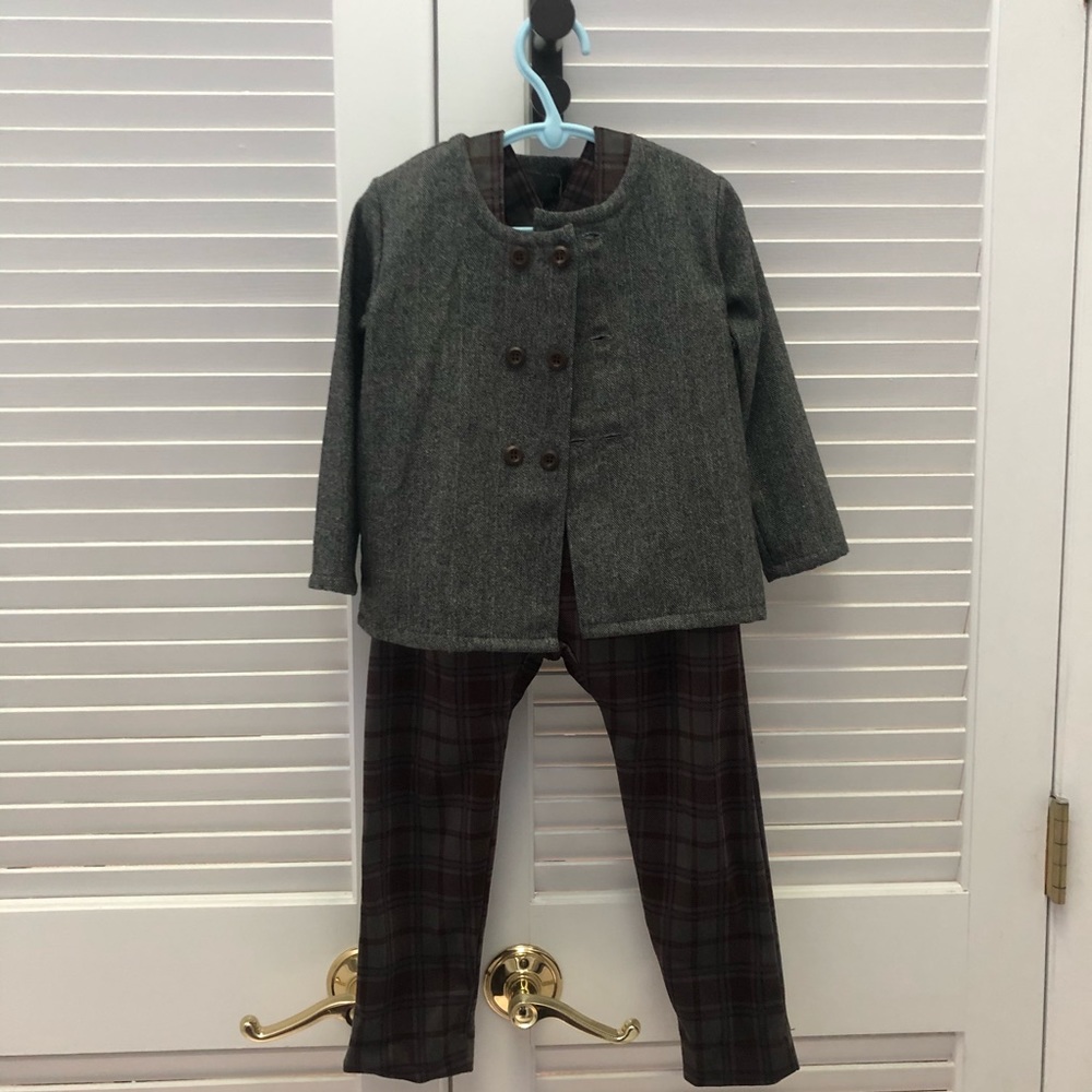 Adorable jacket and overalls set for toddler!